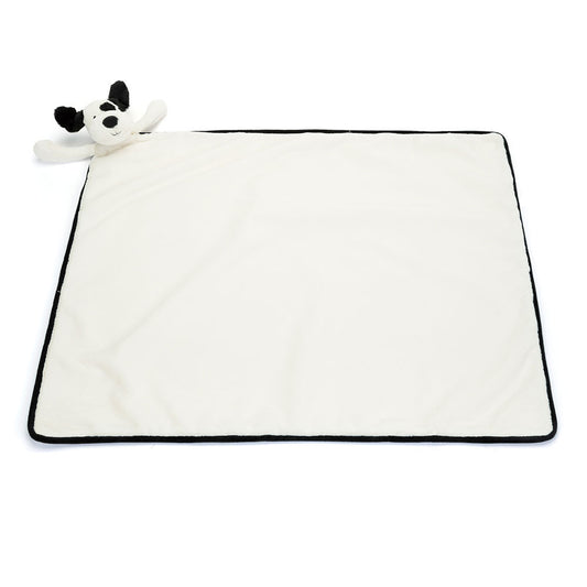 Bashful Black & Cream Puppy Blankie - US 8296