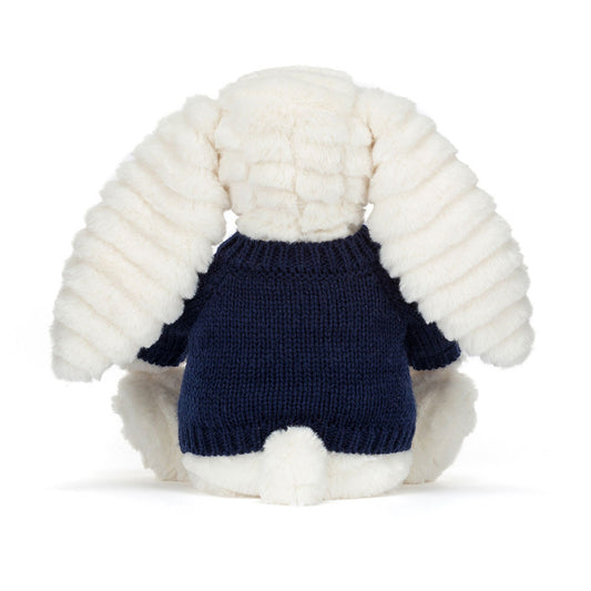 Bashful Luxe Bunny Nimbus With Personalized Navy Jumper - US 5967