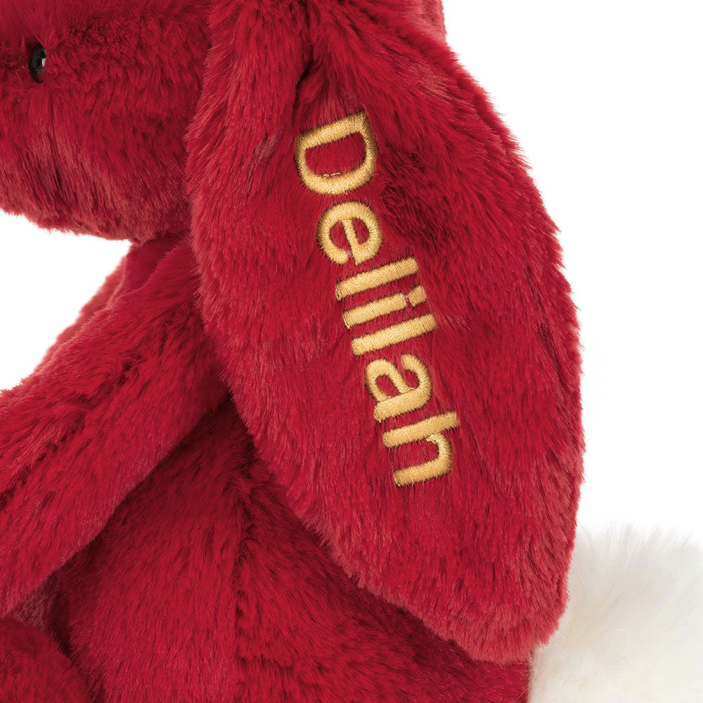 Personalized Bashful Luxe Bunny Scarlett Medium - US 1760