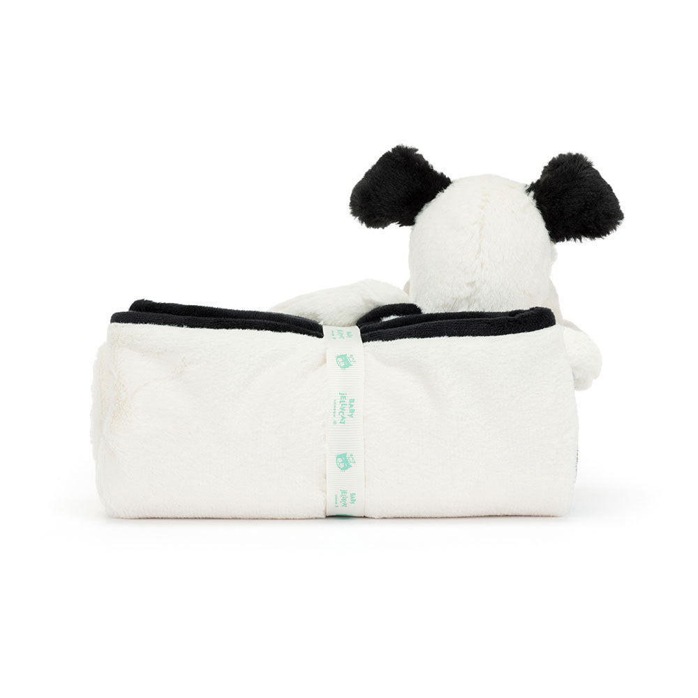 Bashful Black & Cream Puppy Blankie - US 8296