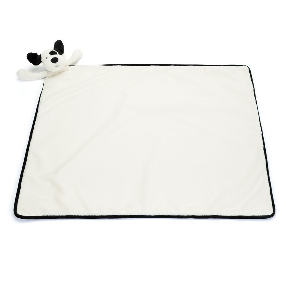 Bashful Black & Cream Puppy Blankie - US 8296