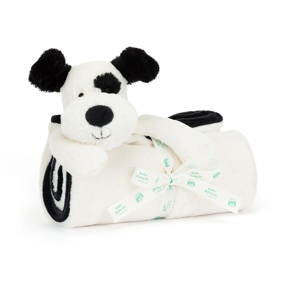Bashful Black & Cream Puppy Blankie - US 8296