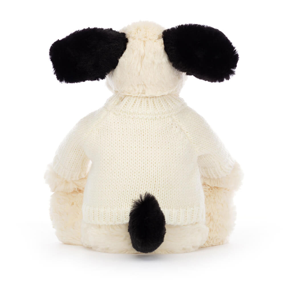 Bashful Black & Cream Puppy With Personalized Cream Jumper - US 6049