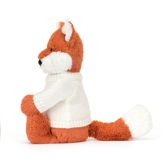 Bashful Fox Cub With Personalized Cream Jumper - US 3852