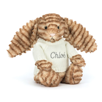 Bashful Luxe Bunny Juniper With Personalized Cream Jumper - US 4790