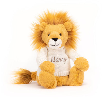 Bashful Lion With Personalized Cream Jumper - US 5892