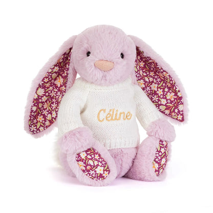 Thistlepop Blossom Luxe Bunny With Personalized Cream Jumper - US 6329