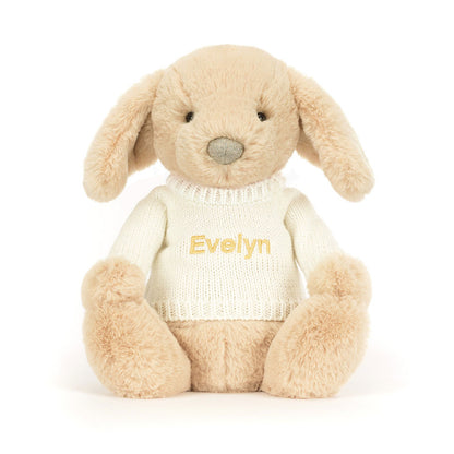 Bashful Luxe Puppy Orlando With Personalized Cream Jumper - US 5068