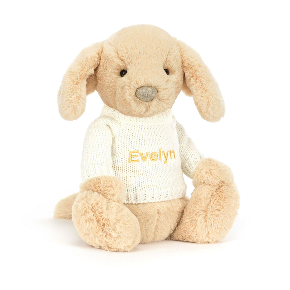Bashful Luxe Puppy Orlando With Personalized Cream Jumper - US 5068