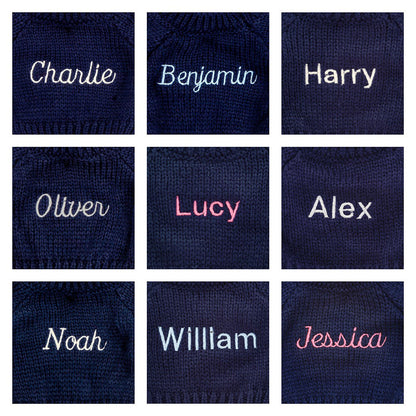 Bashful Black & Cream Puppy With Personalized Navy Jumper - US 6775