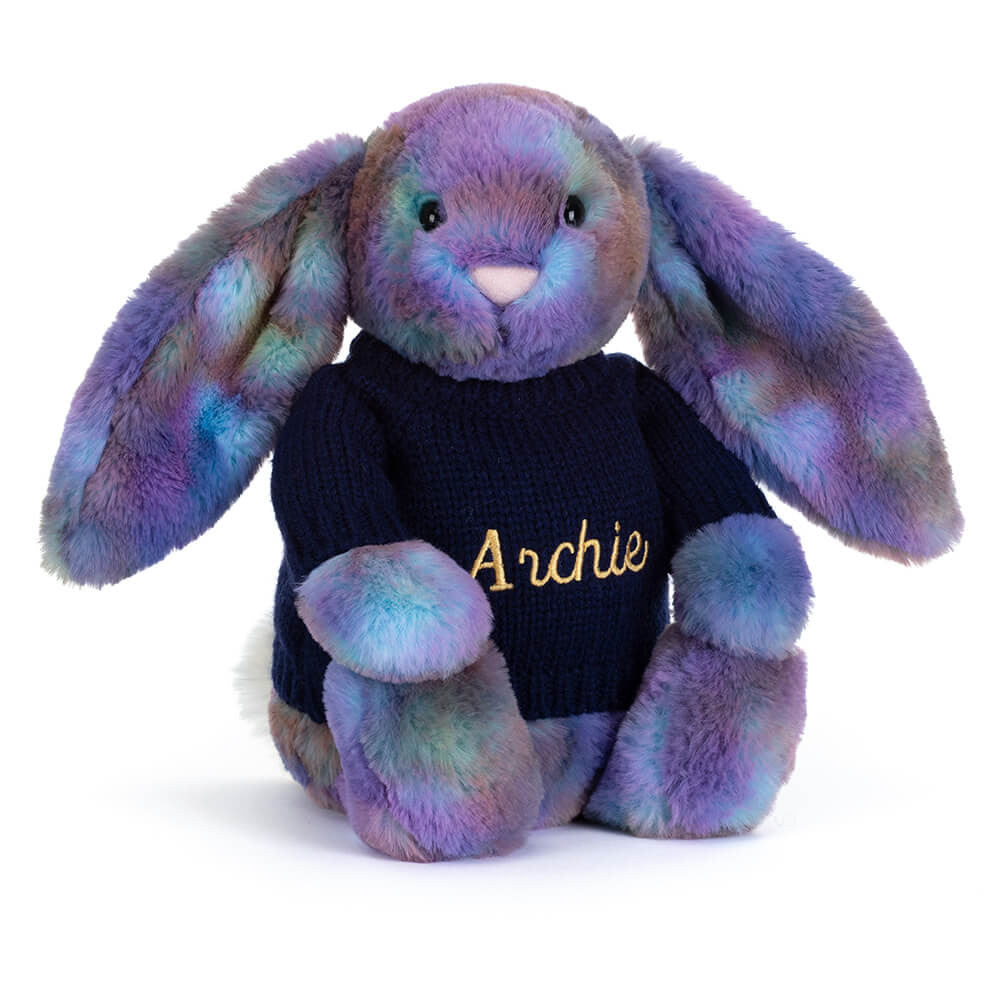Zodihop Luxe Bunny With Personalized Navy Jumper - US 4309