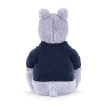 Bashful Hippo With Personalized Navy Jumper - US 2034
