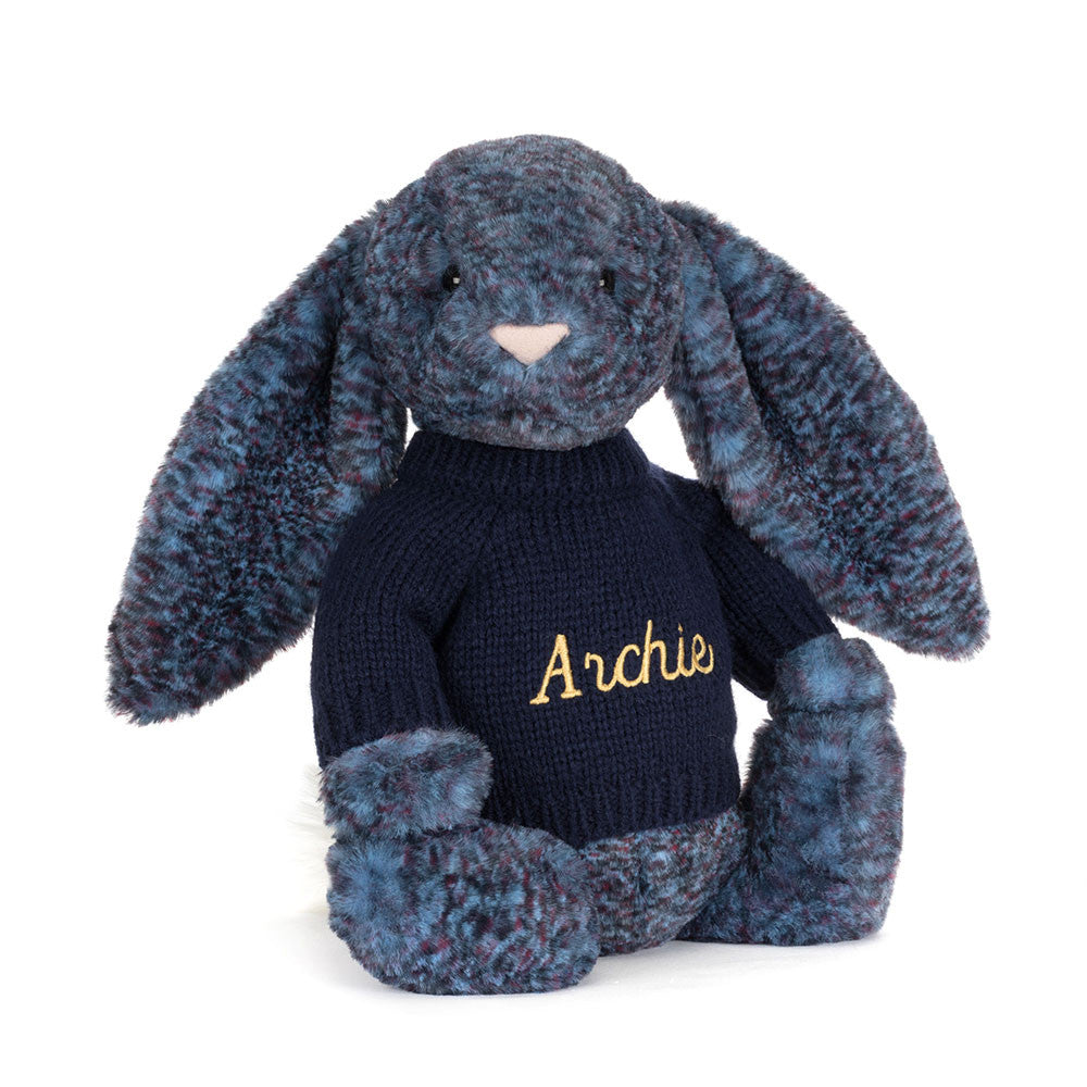 Hopscone Luxe Bunny With Personalized Navy Jumper - US 7795