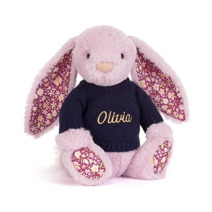 Thistlepop Blossom Luxe Bunny With Personalized Navy Jumper - US 0288