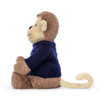 Bashful Monkey With Personalized Navy Jumper - US 0829