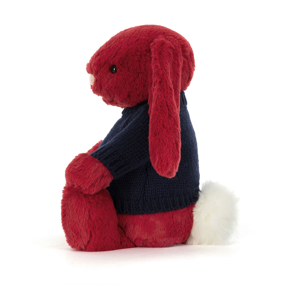 Bashful Luxe Bunny Scarlett With Personalized Navy Jumper - US 6050