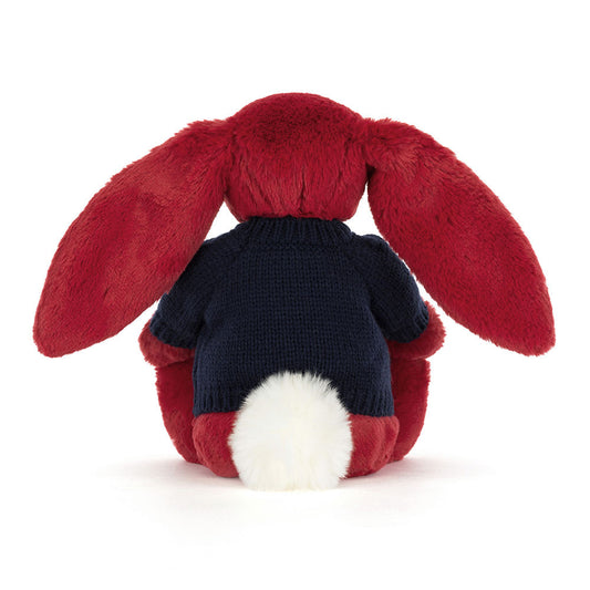 Bashful Luxe Bunny Scarlett With Personalized Navy Jumper - US 6050