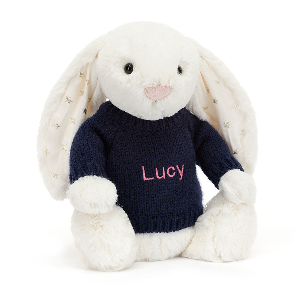 Bashful Twinkle Bunny With Personalized Navy Jumper - US 1325