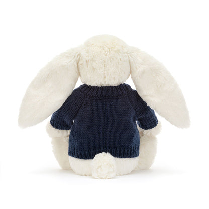 Blossom Cream Bunny 'Berry' With Personalized Navy Jumper - US 0848