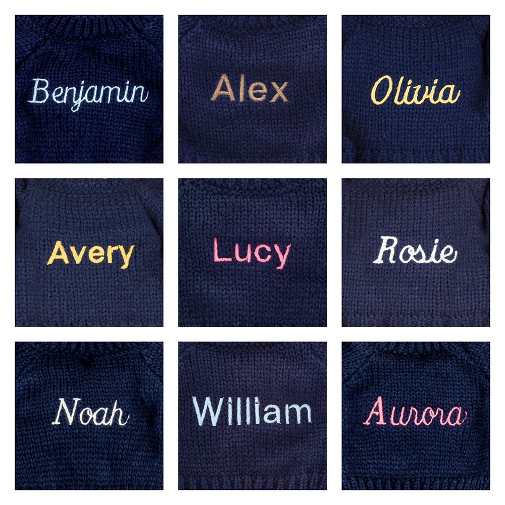 Blossom Beige Bunny 'Petal' With Personalized Navy Jumper - US 1844