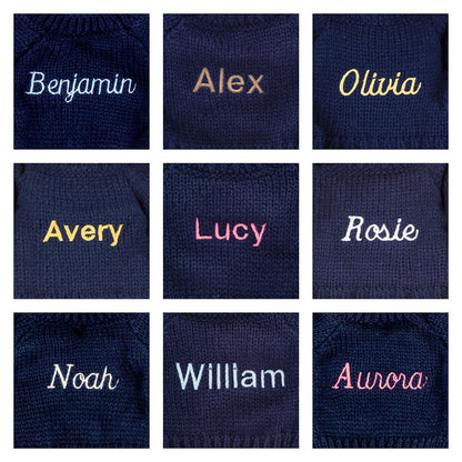 Blossom Beige Bunny 'Petal' With Personalized Navy Jumper - US 1844