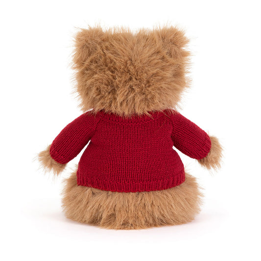 Bartholomew Bear Bouffant With Personalized Red Jumper - US 2754
