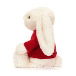 Bashful Cream Bunny With Personalized Red Jumper - US 3482