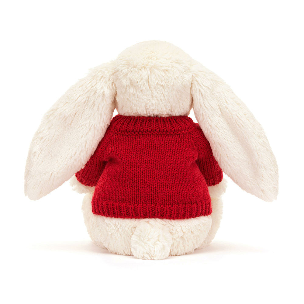 Bashful Cream Bunny With Personalized Red Jumper - US 3482