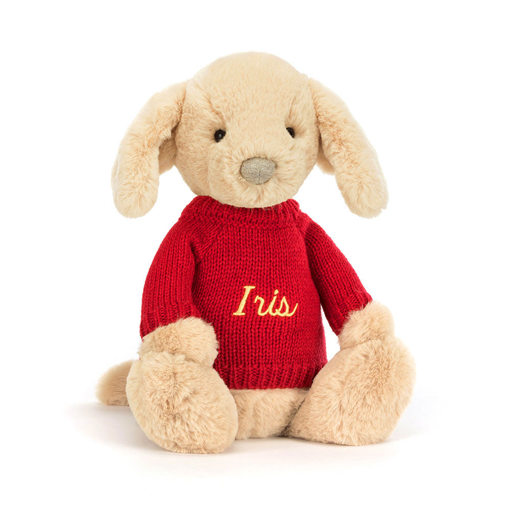Bashful Luxe Puppy Orlando With Personalized Red Jumper - US 1110