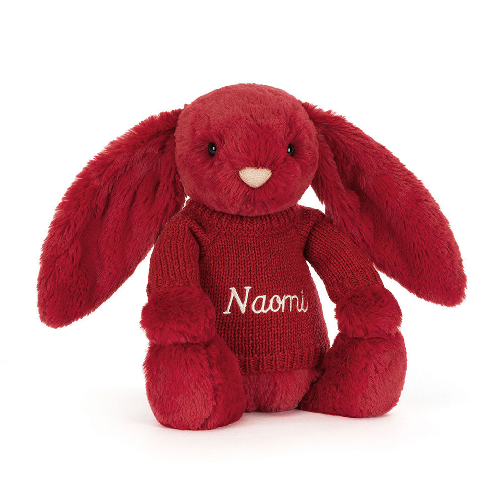 Bashful Luxe Bunny Scarlett With Personalized Red Jumper - US 1343