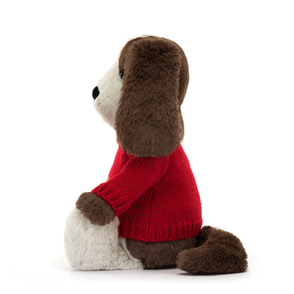 Bashful Fudge Puppy With Personalized Red Jumper - US 3167