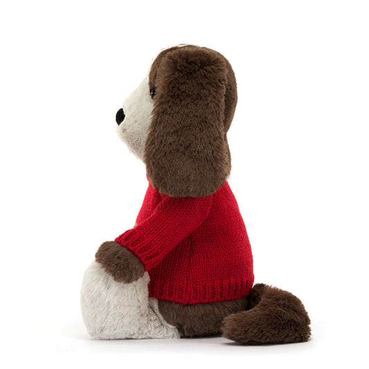 Bashful Fudge Puppy With Personalized Red Jumper - US 3167