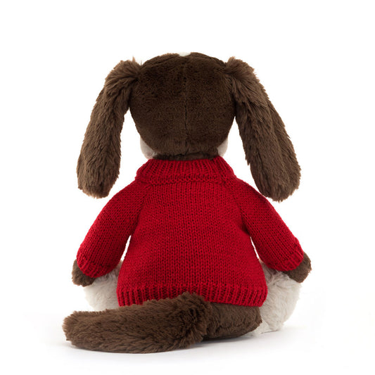 Bashful Fudge Puppy With Personalized Red Jumper - US 3167