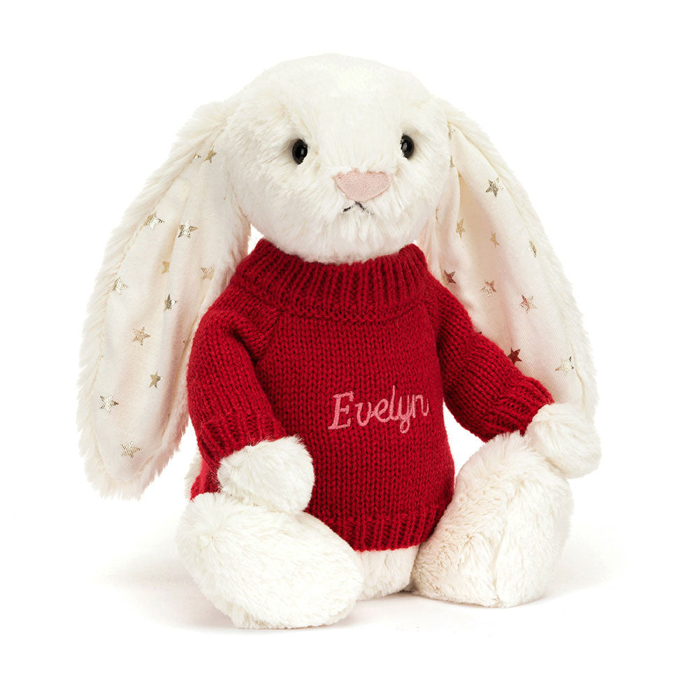 Bashful Twinkle Bunny With Personalized Red Jumper - US 0189