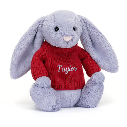 Bashful Viola Bunny With Personalized Red Jumper - US 4805