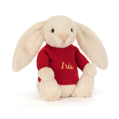 Bashful Luxe Bunny Willow With Personalized Red Jumper - US 5080
