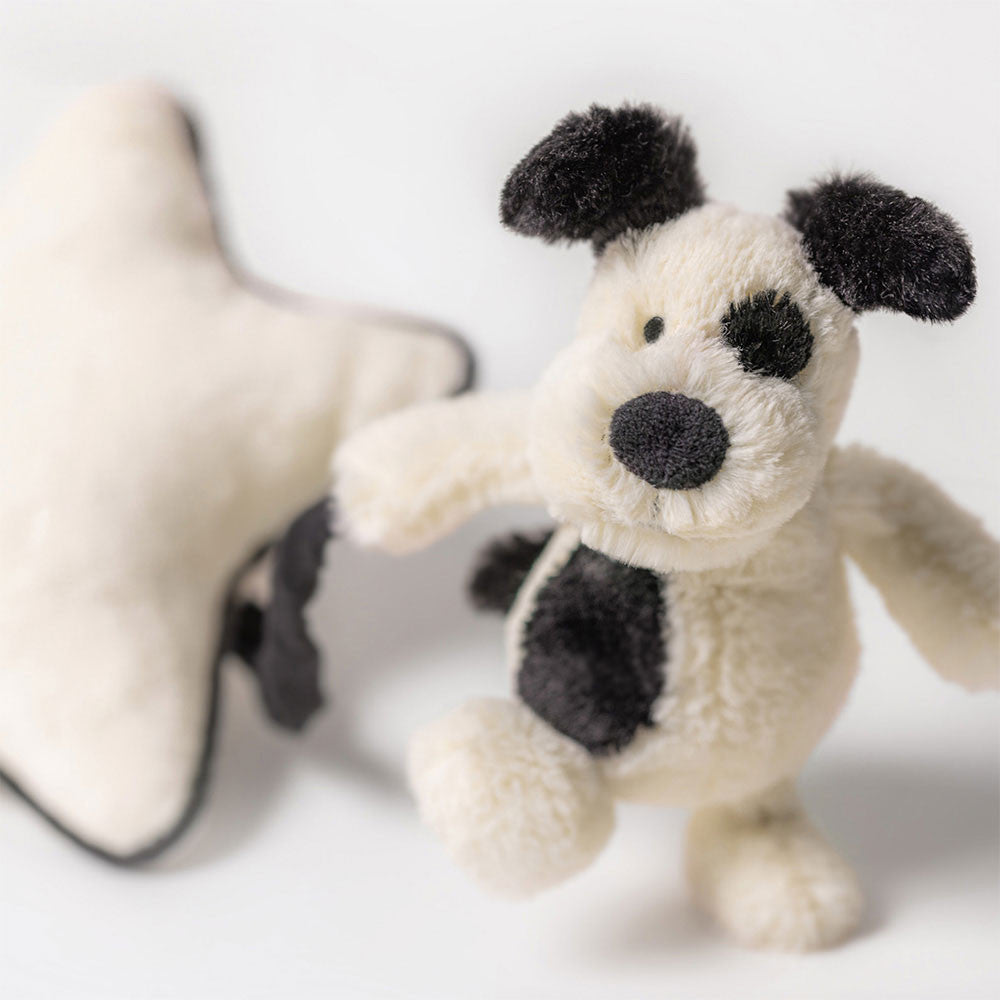 Bashful Black & Cream Puppy Musical Pull - US 2789