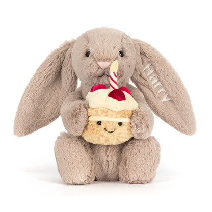 Personalized Bashful Beige Bunny 'Birthday' - US 7849