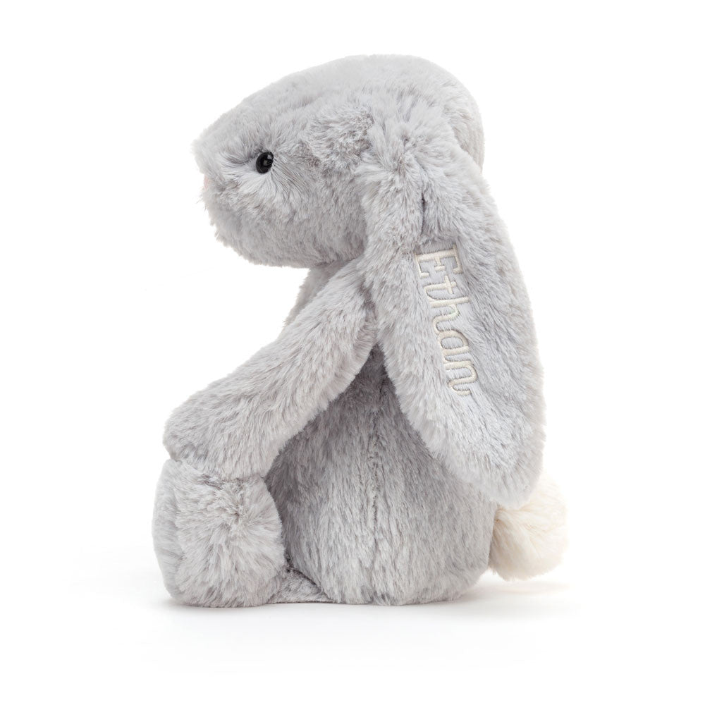 Personalized Bashful Silver Bunny Medium - US 4414