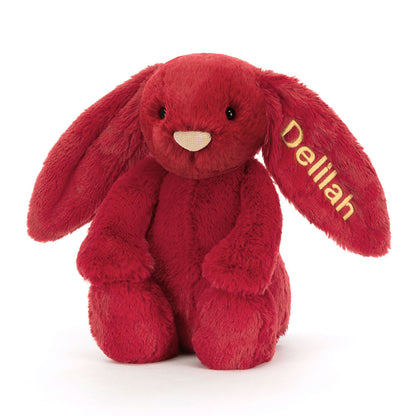 Personalized Bashful Luxe Bunny Scarlett Medium - US 1760
