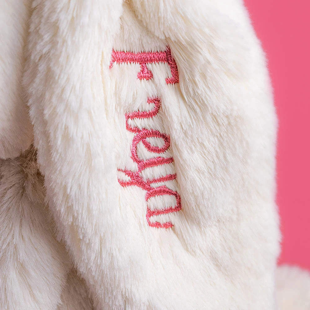 Personalized Cream Bunny With Rose - US 3079