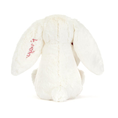 Personalized Cream Bunny With Rose - US 3079