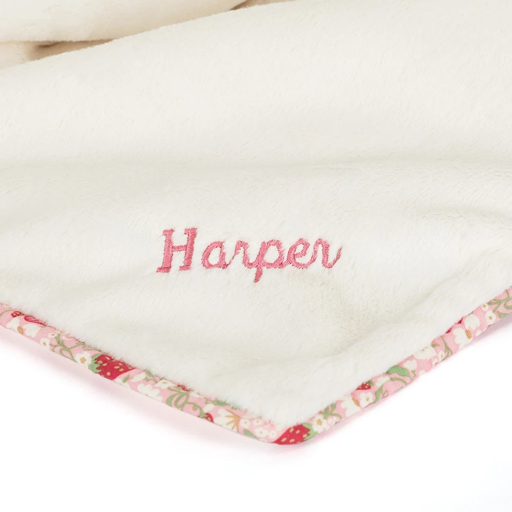 Personalized Blossom Cream Bunny 'Berry' Blankie - US 9770