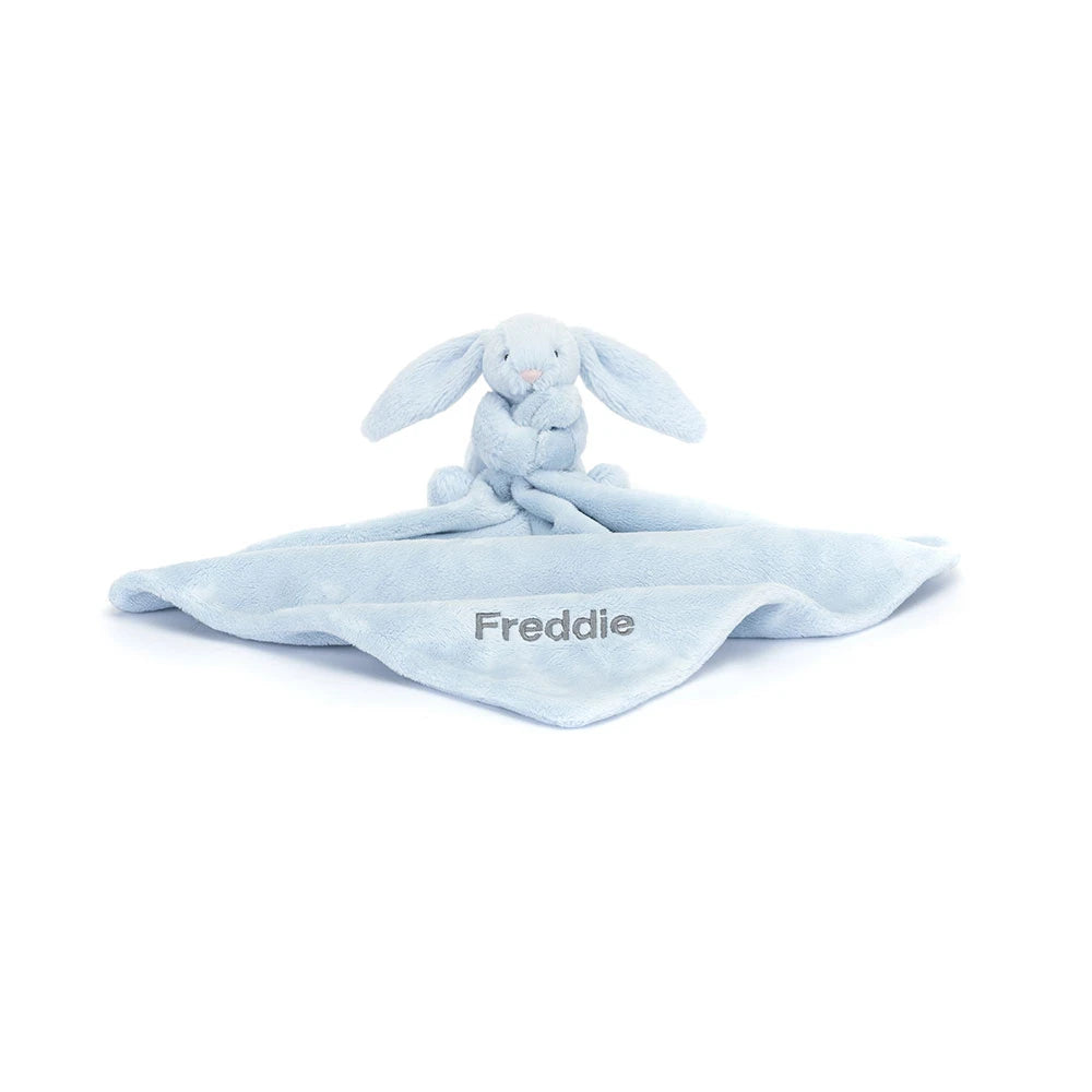 Personalized Bashful Blue Bunny Soother - US 7241