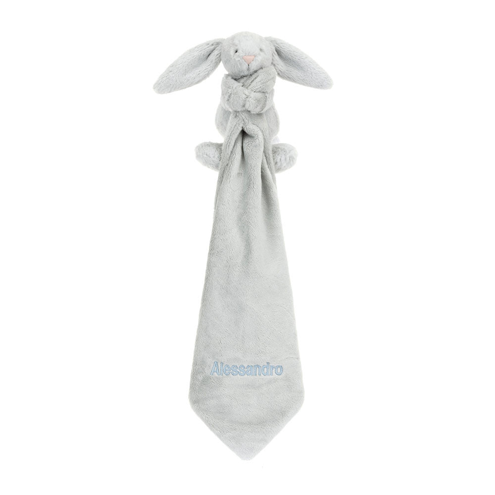 Personalized Bashful Silver Bunny Soother - US 7923